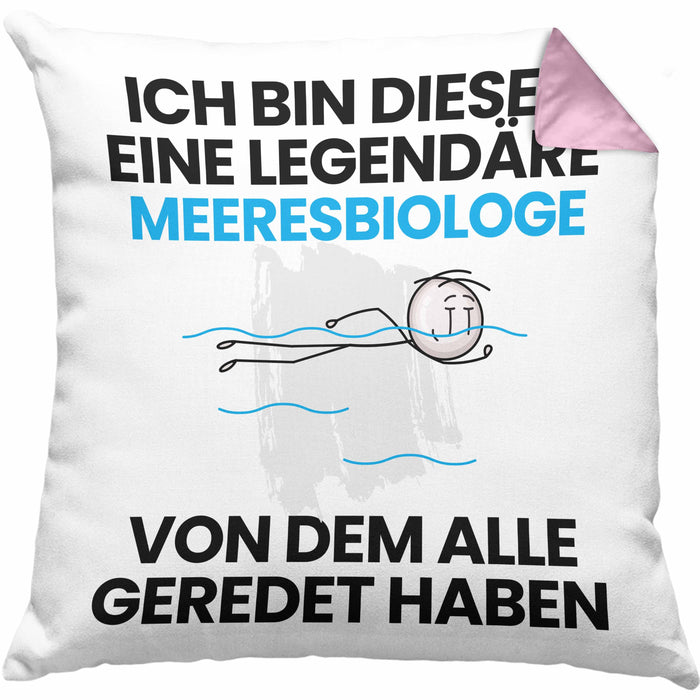 Meeresbiologe Geschenk Kissen mit Füllung 40x40 Lustige Geschenkidee Geburtstag für Meeresbiologe Ich Bin Dieser Legendäre Meeresbiologe Von Dem Alle Geredet Haben (Grau) Rosa Trendation