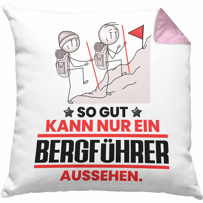 Bergführer Geschenk Kissen mit Füllung 40x40 So Gut Kann Nur Ein Bergführer Aussehen Geschenkidee (Grau) Rosa Trendation