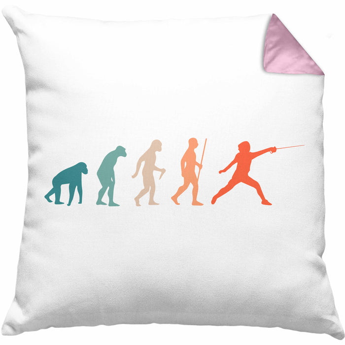 Lustige Fechten-Kissen mit Füllung 40x40 Geschenk für Fechter Evolution (Grau) Rosa Trendation