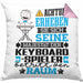 Keyboard-Spieler Geschenk Kissen mit Füllung 40x40 Lustiger Spruch Erheben Sie Sich Der Keyboard-Spieler Betritt den Raum (Grau) Rosa Trendation