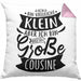 Große Cousine Kissen mit Füllung 40x40 Geschenk Verkündung Ich Bin Vielleicht Klein Aber Ich Bin Bald Eine Große Cousine Geschenkidee Nachwuchs (Grau) Rosa Trendation