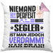 Segler Geschenk Kissen mit Füllung 40x40 Lustige Geschenkidee für Segler Geburtstag Niemand Ist Perfekt Aber Als Segler Ist Man Nah Dran (Grau) Rosa Trendation