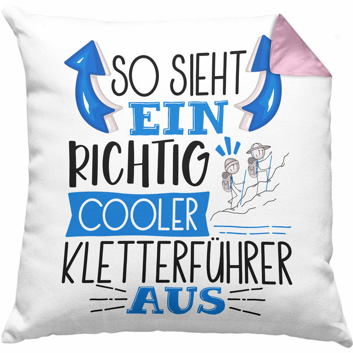 So Sieht Ein Richtig Cooler Kletterführer Aus Kissen mit Füllung 40x40 Geschenk für Kletterführer Geburtstag Geschenkdiee (Grau) Rosa Trendation