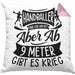 Handball Geschenk Kissen mit Füllung 40x40 Geschenkidee Handball-Spieler Handballspielerin Mädchen Jungs Ab 9 Meter Gibt Es Krieg (Grau) Rosa Trendation