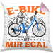 Lustige Kissen mit Füllung 40x40 E-Bike Fans Geschenk E-Bike Sprüche Geschenkidee (Grau) Rosa Trendation