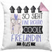 Freundin Geschenk Kissen mit Füllung 40x40 Lustig Geschenkidee für Freundin Geburtstag So Sieht Eine Richtig Coole Freundin Aus Frauen Spruch (Grau) Rosa Trendation