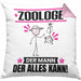 Zoologe Kissen mit Füllung 40x40 Geschenk für Zoologe Der Mann Der Alles Kann Geschenkidee zum Geburtstag (Grau) Rosa Trendation