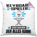 Keyboard-Spieler Kissen mit Füllung 40x40 Geschenk für Keyboard-Spieler Der Mann Der Alles Kann Geschenkidee zum Geburtstag (Grau) Rosa Trendation