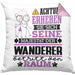 Wandern Geschenk Kissen mit Füllung 40x40 Lustiger Spruch Erheben Sie Sich Der Wandern Betritt den Raum (Grau) Rosa Trendation