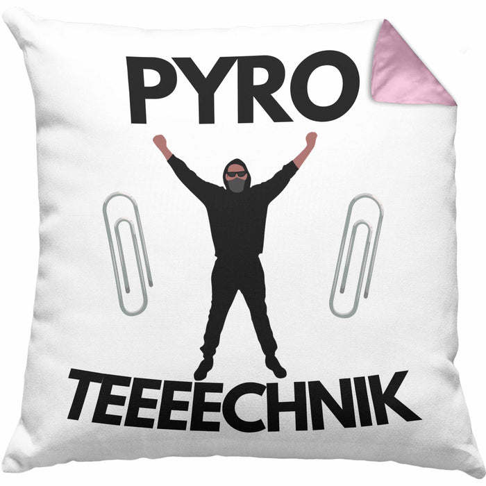 Pyrotechnik Kissen mit Füllung 40x40 Geschenk Pyrotechnik Ist Doch Kein Verbrechen Meme (Grau) Rosa Trendation