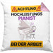 Pianist Kissen mit Füllung 40x40 Geschenk Lustiger Spruch Geschenkidee für Pianist Achtung Hochleistungs Pianist Bei Der Arbeit (Grau) Rosa Trendation