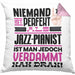 Jazz-Pianist Geschenk Kissen mit Füllung 40x40 Lustige Geschenkidee für Jazz-Pianist Geburtstag Niemand Ist Perfekt Aber Als Jazz-Pianist Ist Man Nah Dran (Grau) Rosa Trendation