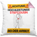 Stiefcousin Kissen mit Füllung 40x40 Geschenk Lustiger Spruch Geschenkidee für Stiefcousin Achtung Hochleistungs Stiefcousin Bei Der Arbeit (Grau) Rosa Trendation