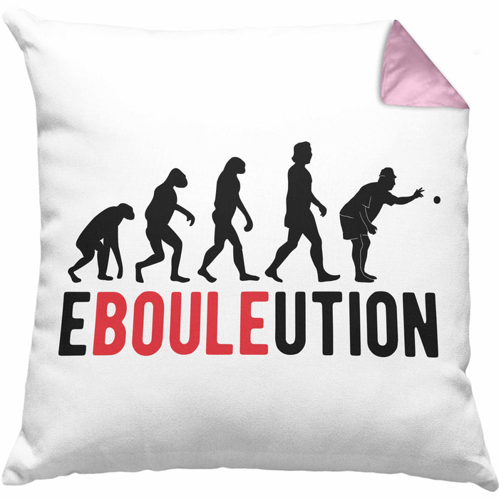 Boule Kissen mit Füllung 40x40 Geschenk Ebouleution Pétanque Boule-Spieler Geschenkidee Spruch (Grau) Rosa Trendation