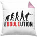 Boule Kissen mit Füllung 40x40 Geschenk Ebouleution Pétanque Boule-Spieler Geschenkidee Spruch (Grau) Rosa Trendation