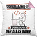 Programmierer Kissen mit Füllung 40x40 Geschenk für Programmierer Der Mann Der Alles Kann Geschenkidee zum Geburtstag (Grau) Rosa Trendation