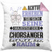 Chorsänger Geschenk Kissen mit Füllung 40x40 Lustiger Spruch Erheben Sie Sich Der Chorsänger Betritt den Raum (Grau) Rosa Trendation