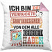Grafikdesigner Kissen mit Füllung 40x40 Geschenk Spruch Lustig Geschenkidee für Grafikdesigner Geburtstag Ich Bin Der Verrückte Grafikdesigner (Grau) Rosa Trendation