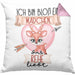 Rehe Kissen mit Füllung 40x40 Geschenk Frauen Ich Bin Bloß Ein Mädchen Das Rehe Liebt Rehliebhaberin Geschenk Spruch Geburtstag (Grau) Rosa Trendation