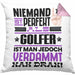 Golfer Geschenk Kissen mit Füllung 40x40 Lustige Geschenkidee für Golfer Geburtstag Niemand Ist Perfekt Aber Als Golfer Ist Man Nah Dran (Grau) Rosa Trendation