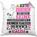 Hundegassi-Service Geschenk Kissen mit Füllung 40x40 Lustiger Spruch Erheben Sie Sich Der Hundegassi-Service Betritt den Raum (Grau) Rosa Trendation