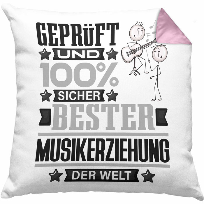 Musikerziehung Geschenk Lustiger Spruch für Musikerziehung Geschenkidee Bester Musikerziehung Der WeltKissen mit Füllung 40x40 (Grau) Rosa Trendation