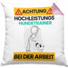 Hundetrainer Kissen mit Füllung 40x40 Geschenk Lustiger Spruch Geschenkidee für Hundetrainer Achtung Hochleistungs Hundetrainer Bei Der Arbeit (Grau) Rosa Trendation