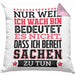 Lustiger Spruch Kissen mit Füllung 40x40 Nur Weil Ich Wach Bin Heißt Es Nicht Dass Ich Fähig Bin Irgendwas Zu Tun Humor Sarkasmus (Grau) Rosa Trendation