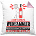 Weinsammler Geschenk Kissen mit Füllung 40x40 Ich Bin Weinsammler Aber Sag Doch Einfach Superheld Lustige Geschenkdiee für Weinsammler (Grau) Rosa Trendation