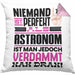Astronom Geschenk Kissen mit Füllung 40x40 Lustige Geschenkidee für Astronom Geburtstag Niemand Ist Perfekt Aber Als Astronom Ist Man Nah Dran (Grau) Rosa Trendation