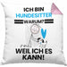 Hundesitter Geschenk Kissen mit Füllung 40x40 Lustiger Spruch Ich Bin Hundesitter Warum Weil Ich Es Kann Geschenkidee Bester Hundesitter Geburtstag (Grau) Rosa Trendation