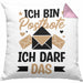 Postbote Geschenk Kissen mit Füllung 40x40 Spruch Ich Bin Postbote Ich Darf Das (Grau) Rosa Trendation