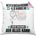 Kiteboarding-Lehrer Kissen mit Füllung 40x40 Geschenk für Kiteboarding-Lehrer Der Mann Der Alles Kann Geschenkidee zum Geburtstag (Grau) Rosa Trendation