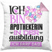 Apothekerin Ausbildung Start Geschenk Kissen mit Füllung 40x40 Ich Bin Apothekerin In Der Ausbildung Ich Darf Das Geschenkidee (Grau) Rosa Trendation