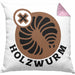 Holzwurm Kreissäge Kissen mit Füllung 40x40 Geschenk Holzarbeiter Geschenkidee Schreiner (Grau) Rosa Trendation