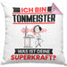 Tonmeister Kissen mit Füllung 40x40 Geschenk für Tonmeister Geburtstag Lustiger Spruch Was Ist Deine Superkraft (Grau) Rosa Trendation
