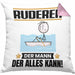 Ruderer Kissen mit Füllung 40x40 Geschenk für Ruderer Der Mann Der Alles Kann Geschenkidee zum Geburtstag (Grau) Rosa Trendation