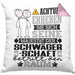 Schwägerschaft Geschenk Kissen mit Füllung 40x40 Lustiger Spruch Erheben Sie Sich Der Schwägerschaft Betritt den Raum (Grau) Rosa Trendation