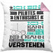 Pilates-Enthusiast Geschenk Kaffee-Kissen mit Füllung 40x40 Geschenkidee für Pilates-Enthusiast Ich Bin Pilates-Enthusiast Ich Kann Es Dir Erklären Jedoch Nicht Für Dich Verstehen Spruch Lustig (Grau) Rosa Trendation