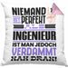Ingenieur Geschenk Kissen mit Füllung 40x40 Lustige Geschenkidee für Ingenieur Geburtstag Niemand Ist Perfekt Aber Als Ingenieur Ist Man Nah Dran (Grau) Rosa Trendation
