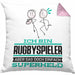 Rugbyspieler Geschenk Kissen mit Füllung 40x40 Ich Bin Rugbyspieler Aber Sag Doch Einfach Superheld Lustige Geschenkdiee für Rugbyspieler (Grau) Rosa Trendation
