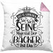 Bäcker Kissen mit Füllung 40x40 Geschenk Bitte Erheben Sie Sich Seine Majestät Der Bäcker Ist Da (Grau) Rosa Trendation