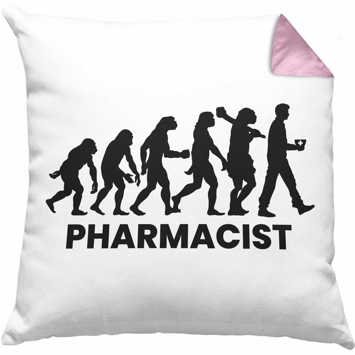 Apotheker Kissen mit Füllung 40x40 Geschenk Apothekerin Geschenkidee Evolution (Grau) Rosa Trendation