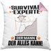 Survival-Experte Kissen mit Füllung 40x40 Geschenk für Survival-Experte Der Mann Der Alles Kann Geschenkidee zum Geburtstag (Grau) Rosa Trendation