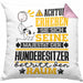 Hundebesitzer Geschenk Kissen mit Füllung 40x40 Lustiger Spruch Erheben Sie Sich Der Hundebesitzer Betritt den Raum (Grau) Rosa Trendation