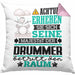 Drummer Geschenk Kissen mit Füllung 40x40 Lustiger Spruch Erheben Sie Sich Der Drummer Betritt den Raum (Grau) Rosa Trendation