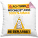 Serienjunkie Kissen mit Füllung 40x40 Geschenk Lustiger Spruch Geschenkidee für Serienjunkie Achtung Hochleistungs Serienjunkie Bei Der Arbeit (Grau) Rosa Trendation