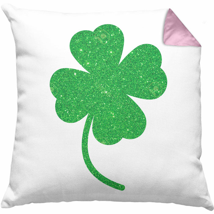 St Patricks Day Kissen mit Füllung 40x40 Klee Kleeblatt Irisch Irland Geschenkidee (Grau) Rosa Trendation