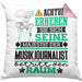 Musikjournalist Geschenk Kissen mit Füllung 40x40 Lustiger Spruch Erheben Sie Sich Der Musikjournalist Betritt den Raum (Grau) Rosa Trendation