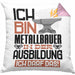 Metallbauer Ausbildung Kissen mit Füllung 40x40 Geschenk Ich Bin Metallbauer In Der Ausbildung Ich Darf Das Geschenkidee Spruch (Grau) Rosa Trendation